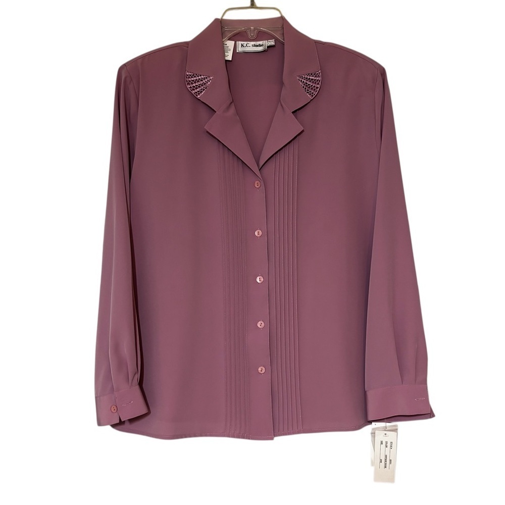 NWT Vintage Lavender Blouse Collar detail and pleats Sz 20W